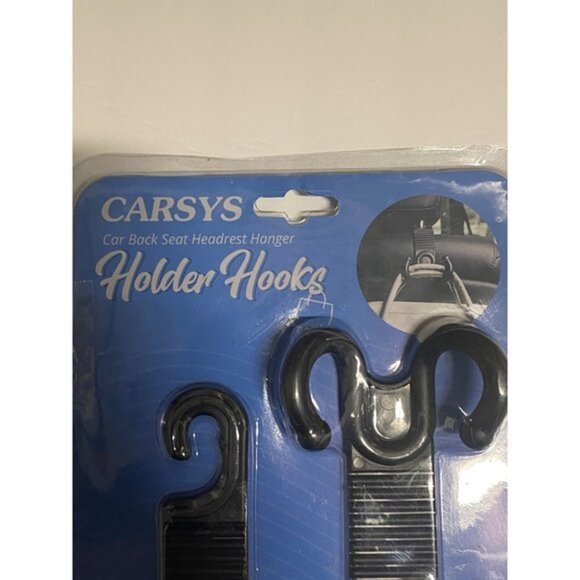 Carsys Car Holder Hooks Car Back Seat Headrest Hanger Black 2 Hooks - Picture 3 of 8